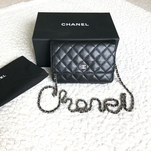 Authentic Chanel WOC lamb silver hardware